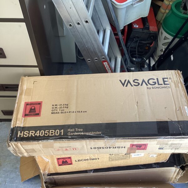 Unopened Vasagle hall tree coat rack in original packaging.