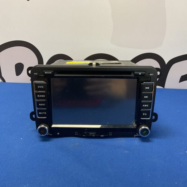Front view of a used car multimedia player with buttons.