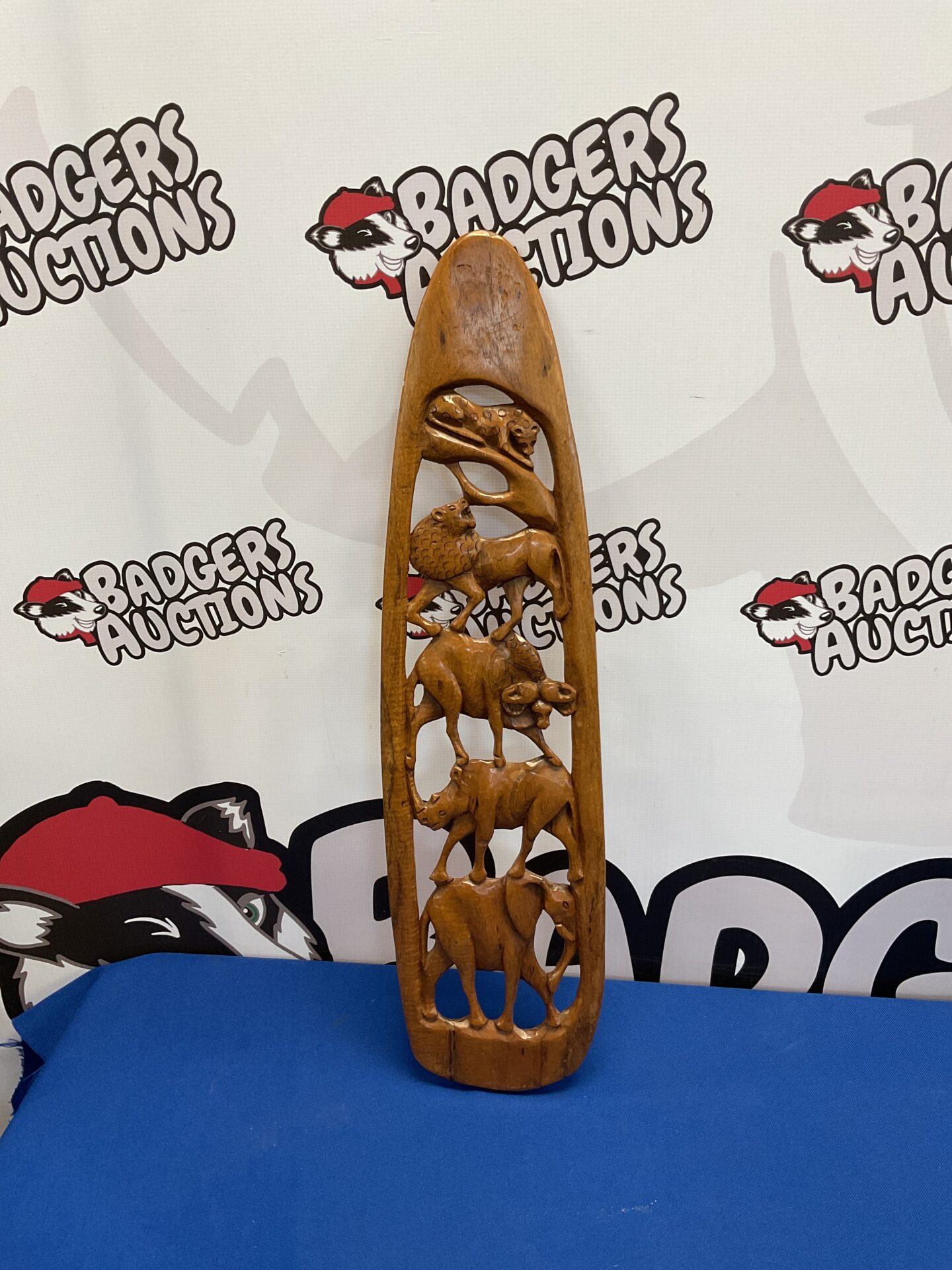024 Hand carved wooden African wall carving