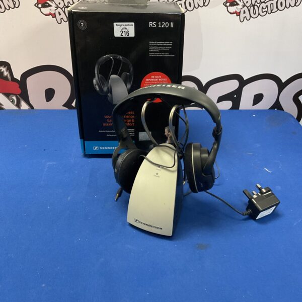 Sennheiser RS 120 II wireless headphones presented in a lot.