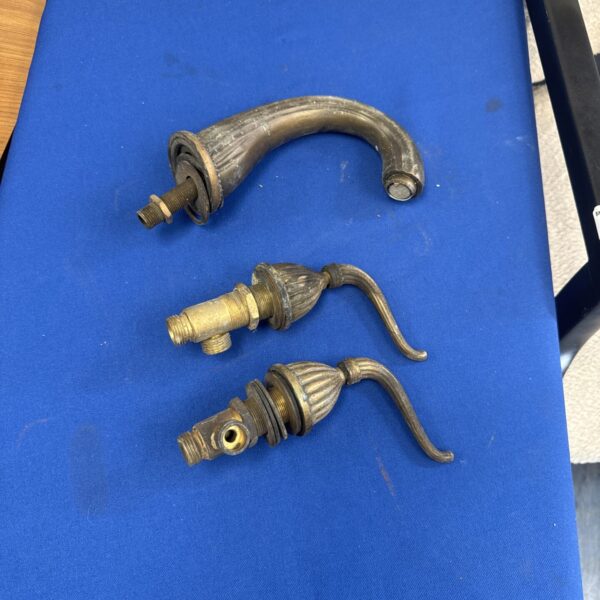 Pair of vintage Art Deco style bath taps for bathroom restoration.