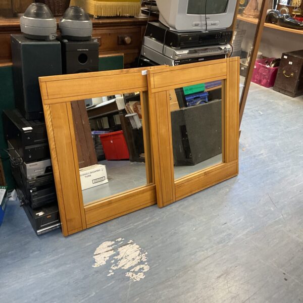 Vintage oak framed mirrors measuring 70x80cm for wall decoration.