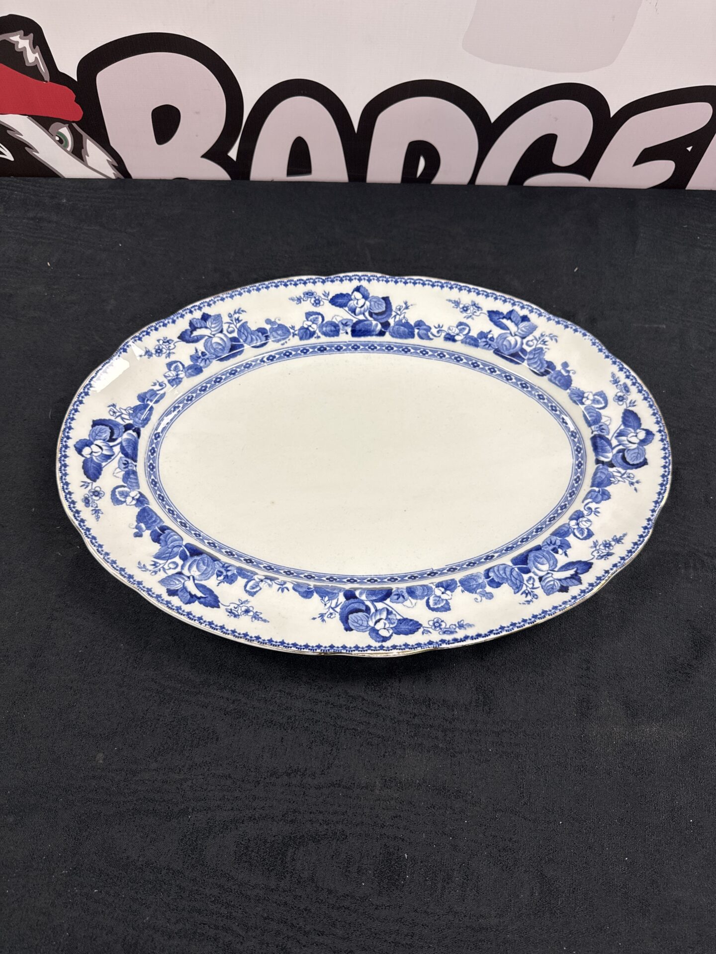 274 Vintage Veronica blue & white China serving plate