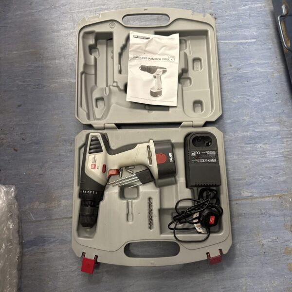 Cordless drill set with charger, ideal for DIY projects.