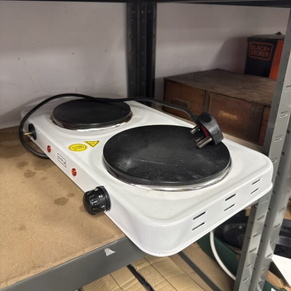Used Oypla twin countertop stove with two hotplates.