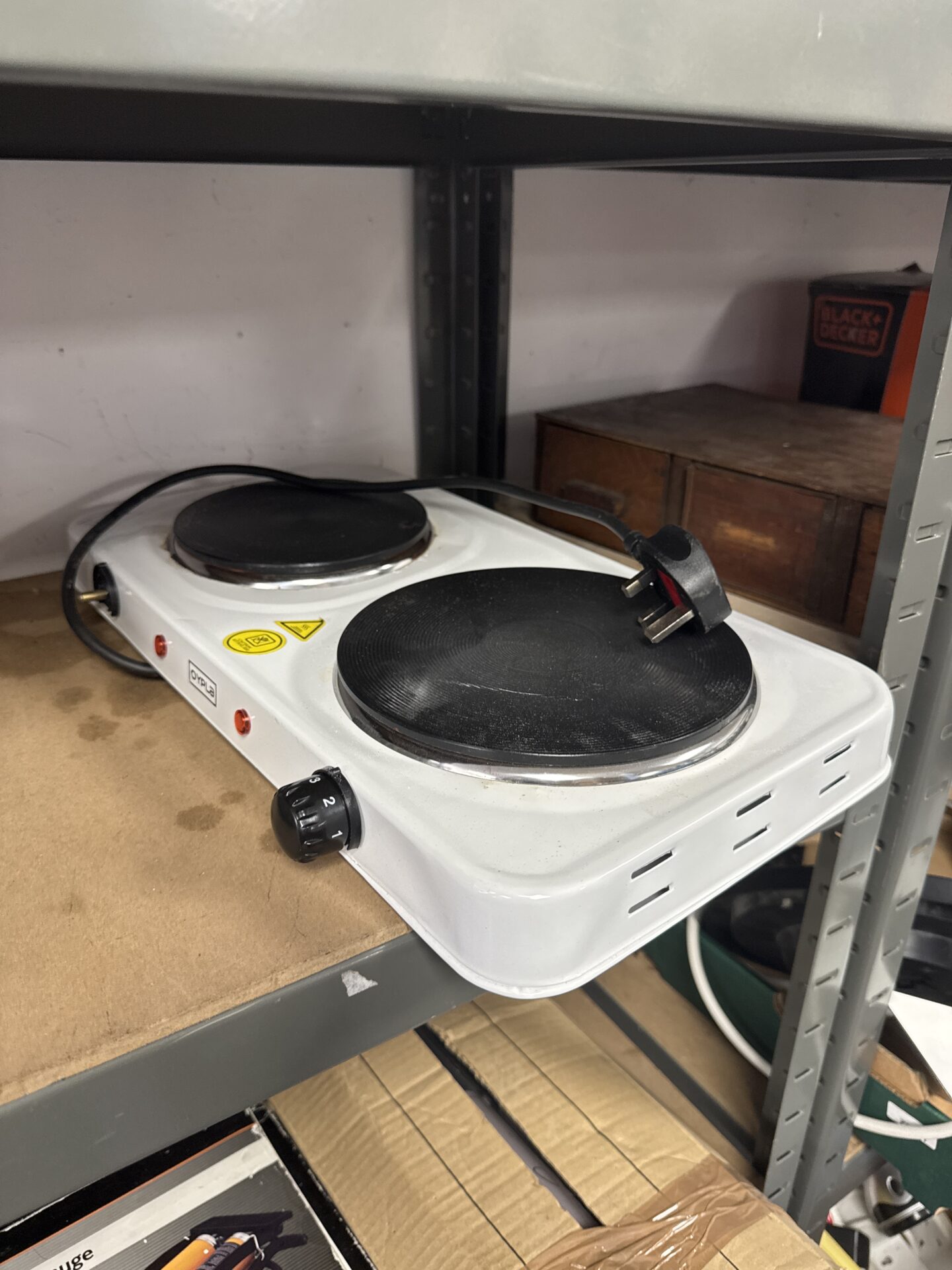909 Oypla twin countertop stove – missing one dial knob