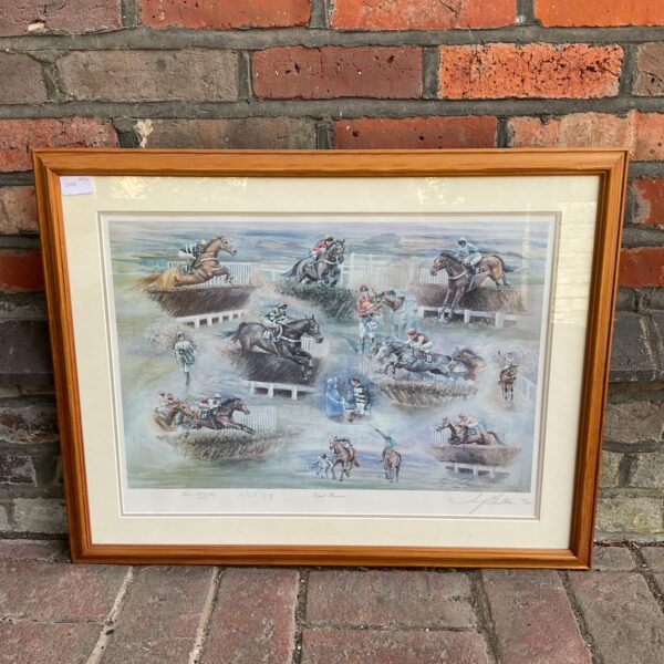 Signed Joy Hawker limited edition print of race horses.