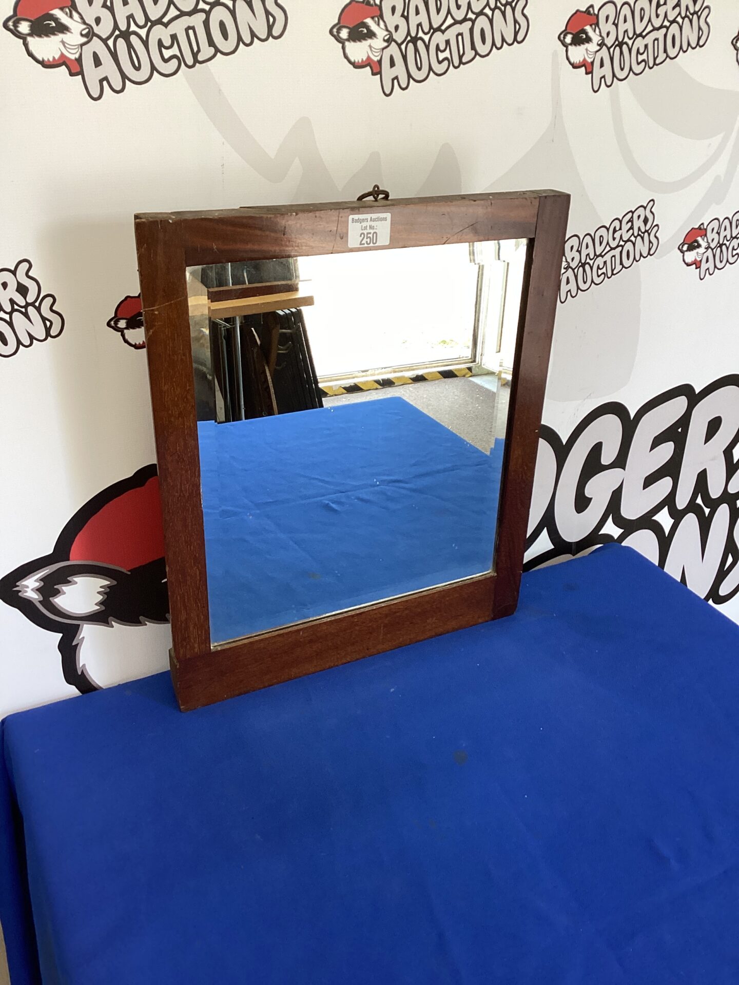 250 Oak Framed Bevel edge mirror 18” x15”