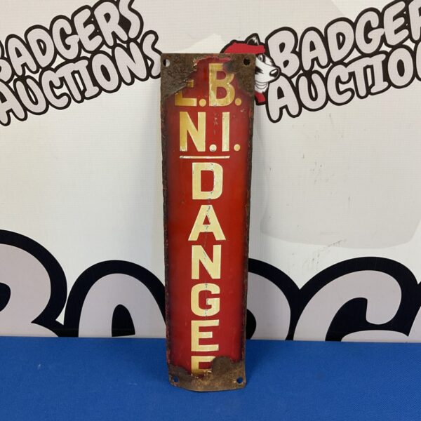 Vintage Northern Ireland electricity danger enamel sign.