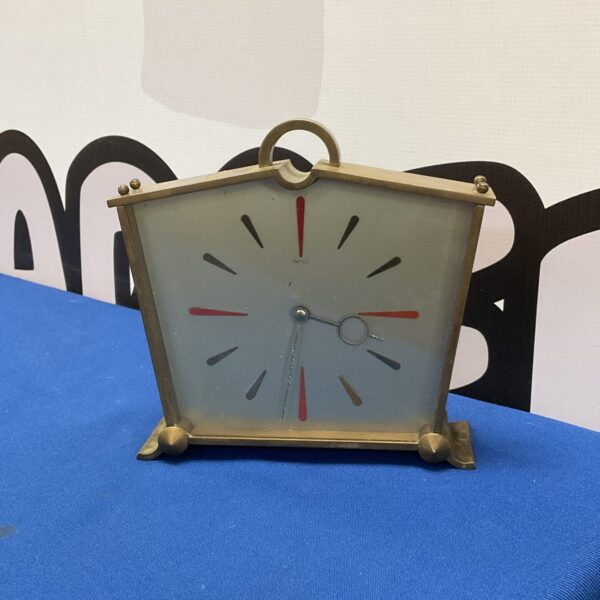 Vintage Art Deco Smith brass mantle clock from the 1930s.