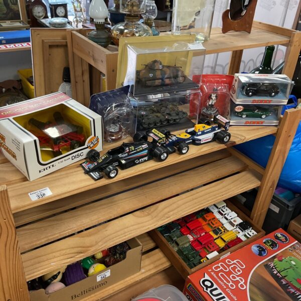 Selection of colourful diecast model cars, including ERTL models.