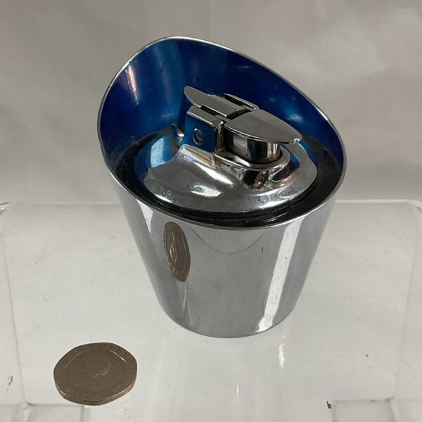 Vintage chrome Ronson table lighter for collectors.