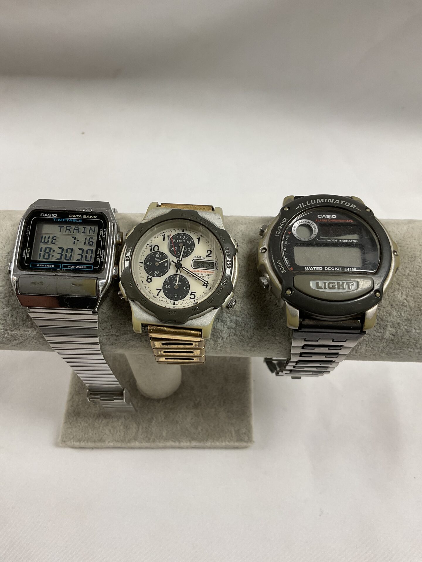 744 Three Casio quartz digital watches two working