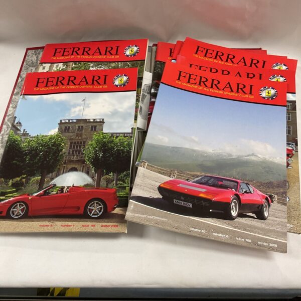 Ferrari Owners Club magazine cover, classic car publication.