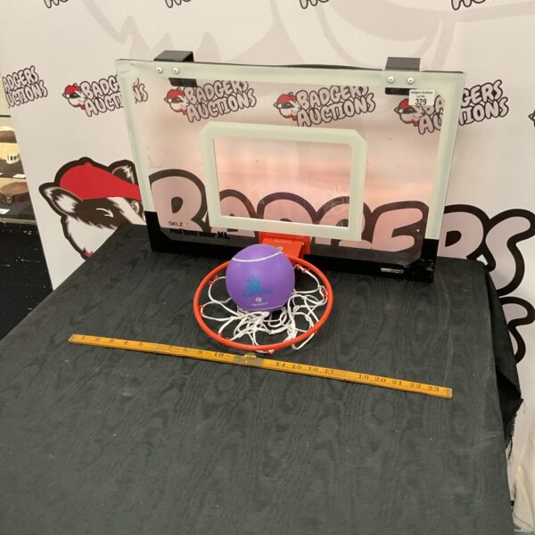 Clear backboard SKLZ Pro Mini Hoop for indoor basketball play.