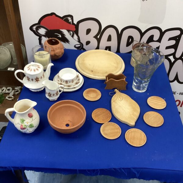 Rustic ceramic serving dish on a table.