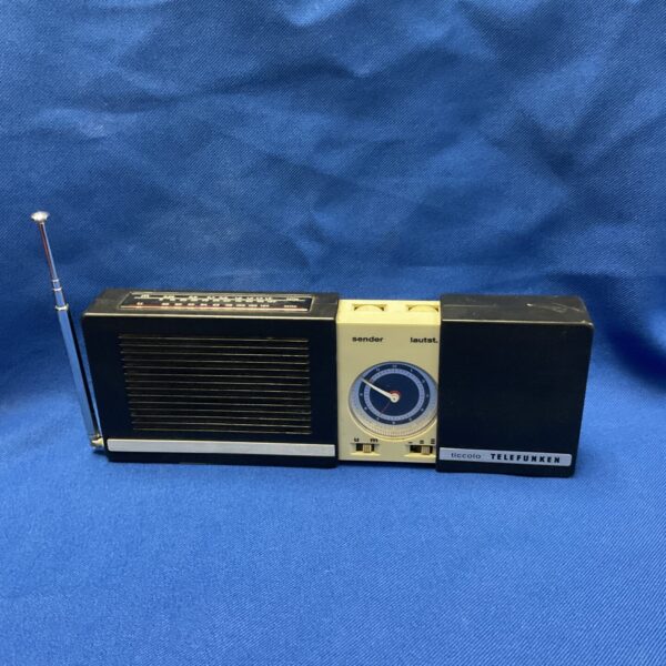 Vintage Ticcolo Telefunken alarm clock radio, a classic retro design.