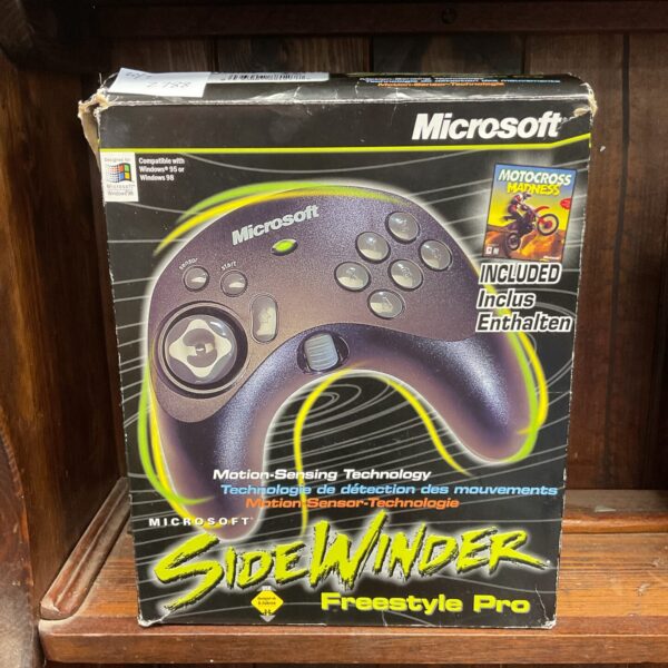 Vintage Microsoft SideWinder Freestyle Pro controller for PC gaming.