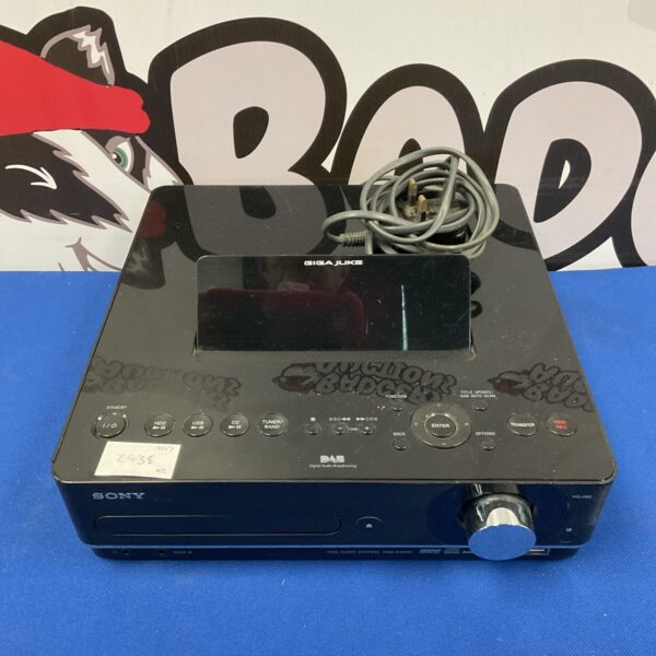 Front view of the Sony Giga Juke NAS-E35HD network audio player.