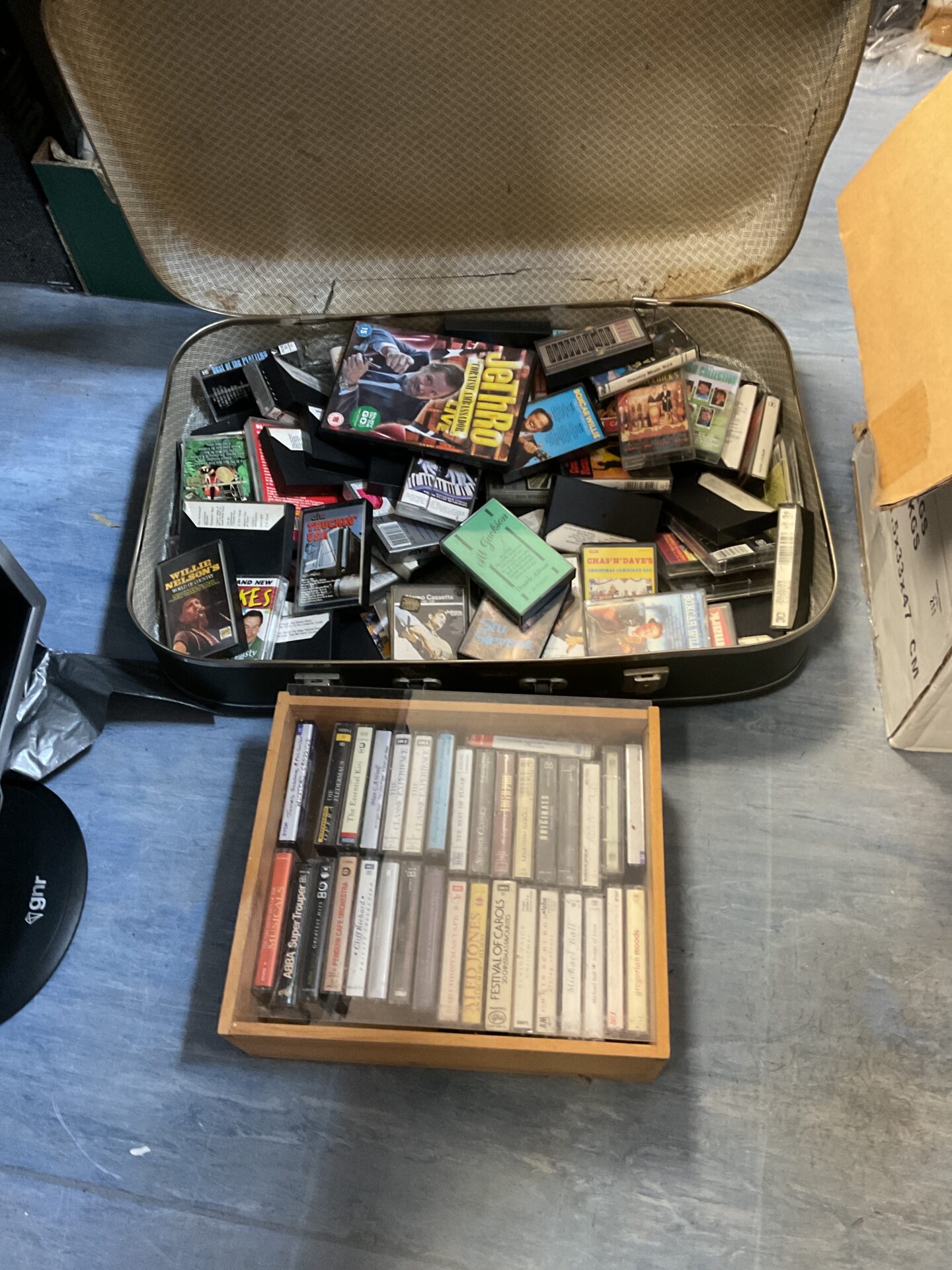 169 Vintage case full of audio cassette tapes