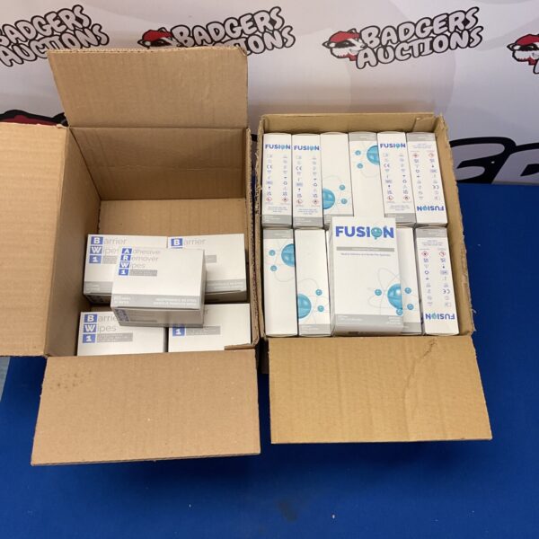 Fusion medical adhesive and barrier film applicators in original packaging.