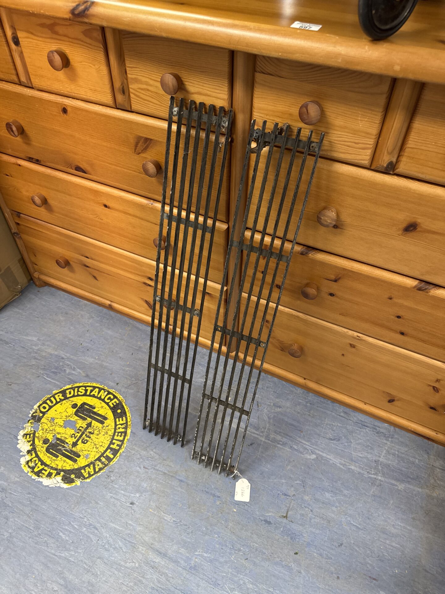 851 Two front grilles from unknown American car 33” length approx
