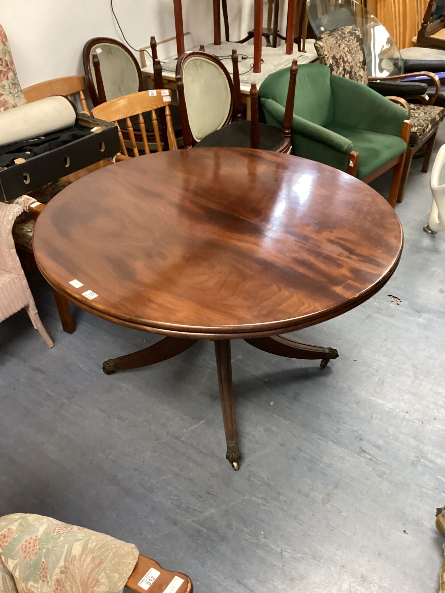 530 mahogany tilt top table