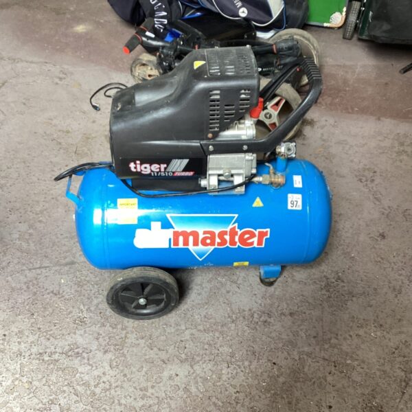 Portable Airmaster compressor for workshop and garage use.