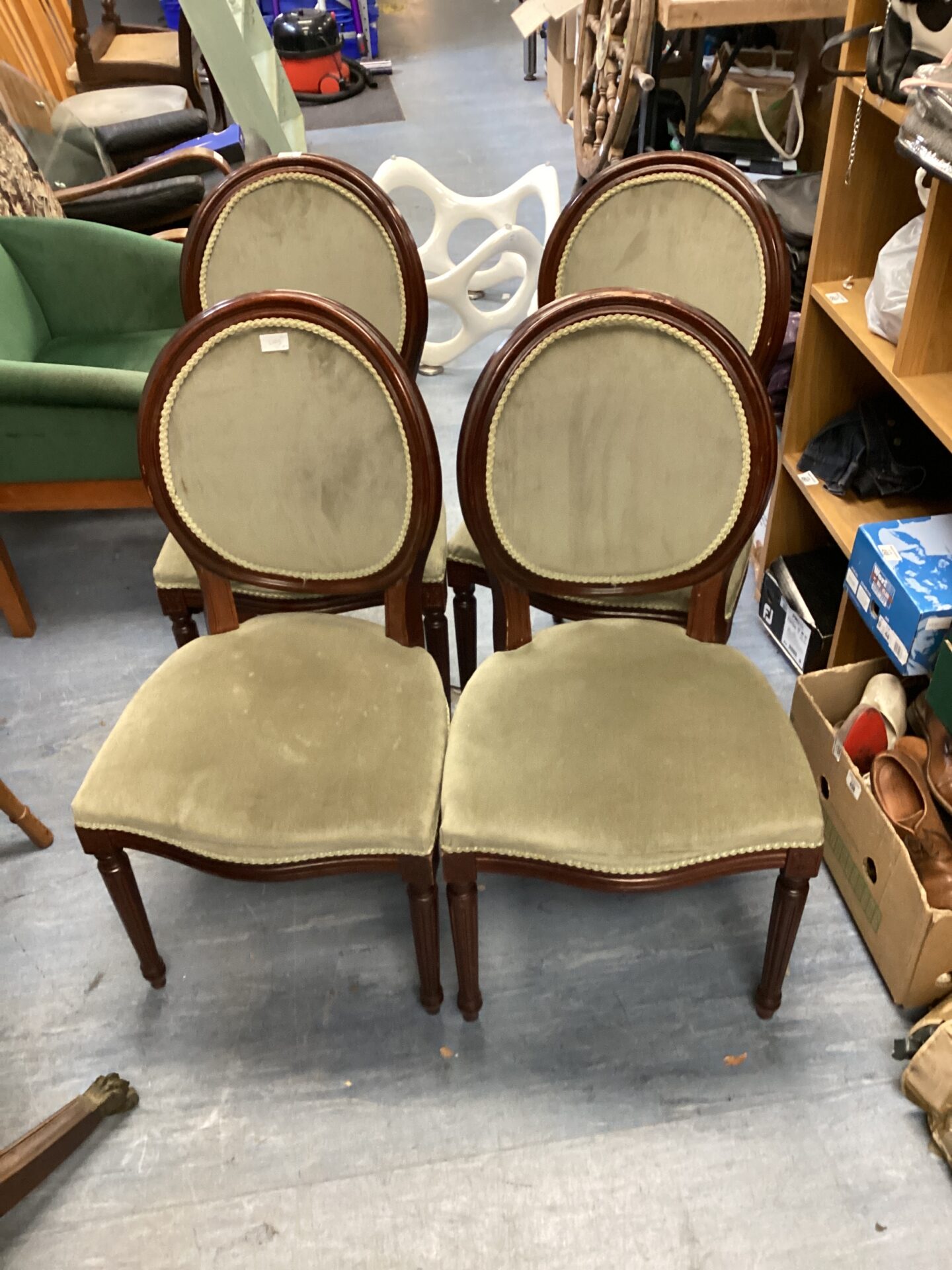 534 Four vintage regency style dining chairs