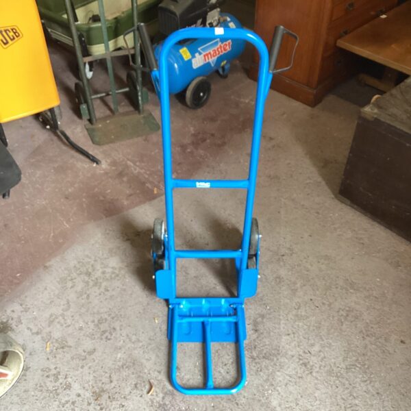 Blue Mac Allister sack barrow for garden and DIY use.