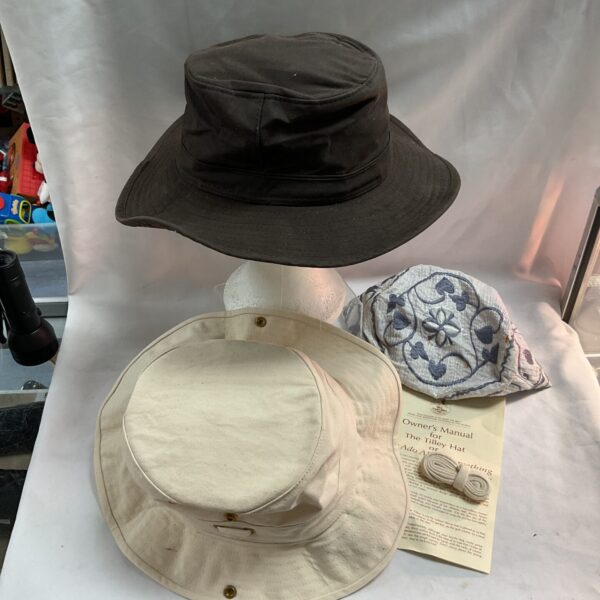 Classic Tilley hat with a wide brim for sun protection.