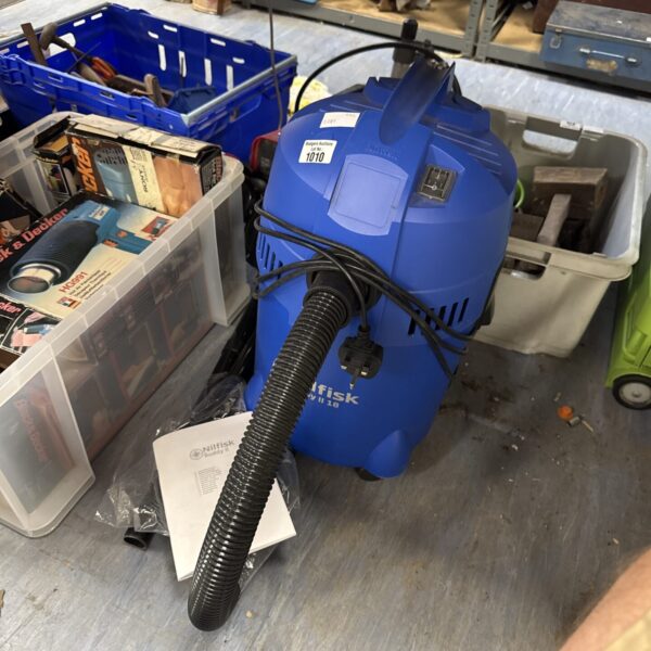 Nilfisk Buddy II wet/dry vacuum cleaner in used condition.