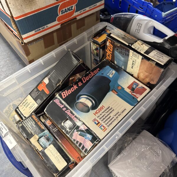 Black & Decker tools lot from garage clearance, various implements.