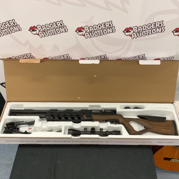 Lee Enfield Sentry air rifle with scope, vintage pneumatic airgun.
