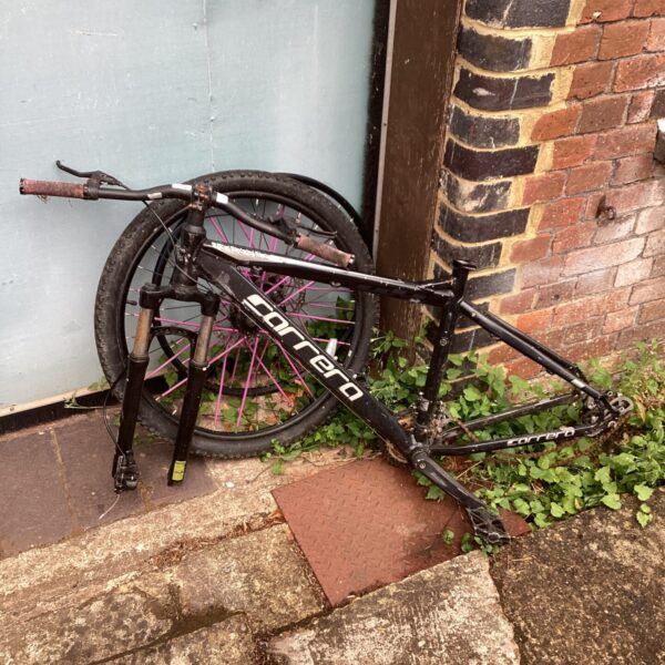 Carrera Vengeance mountain bike needing repair and restoration.