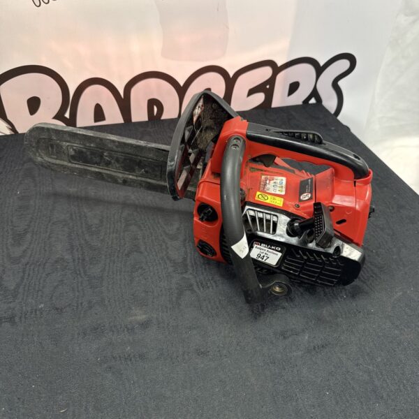 Bu-ko mini petrol chainsaw, a compact garden tool.