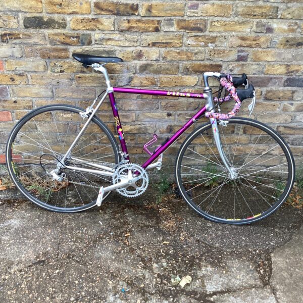 Side view of a vintage Vitus Racing Bike, a classic 1980s road bike.