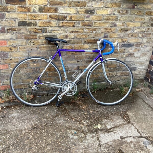 Purple Concorde racing bike, vintage road bicycle.