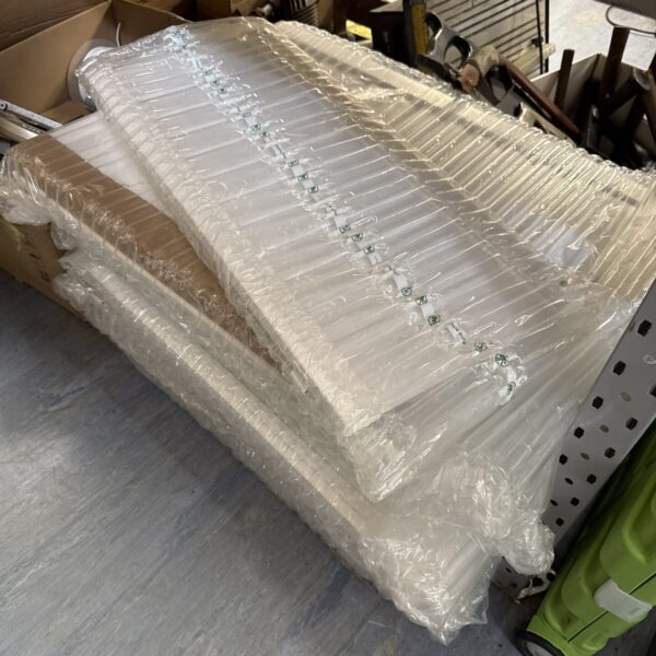 Assorted sizes of used French window louvre covers bundle.