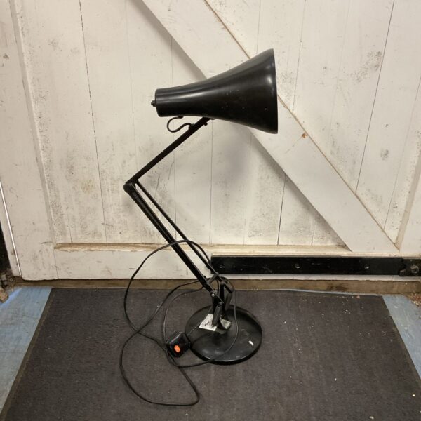 Black Terrys Anglepoise lamp, vintage industrial desk lighting.