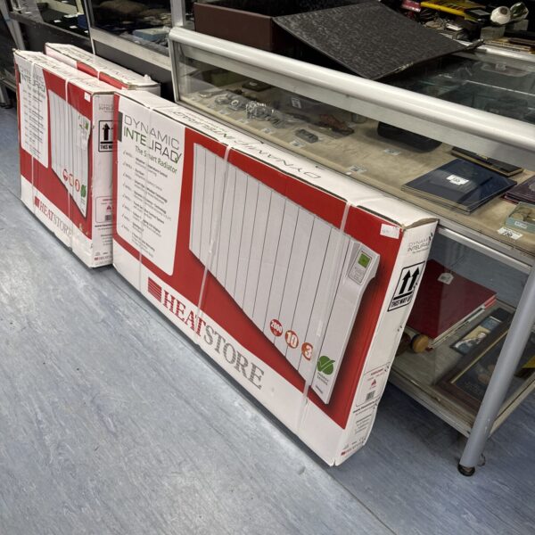 New Heatstore Dynamic Intelirad electric radiator in original packaging.