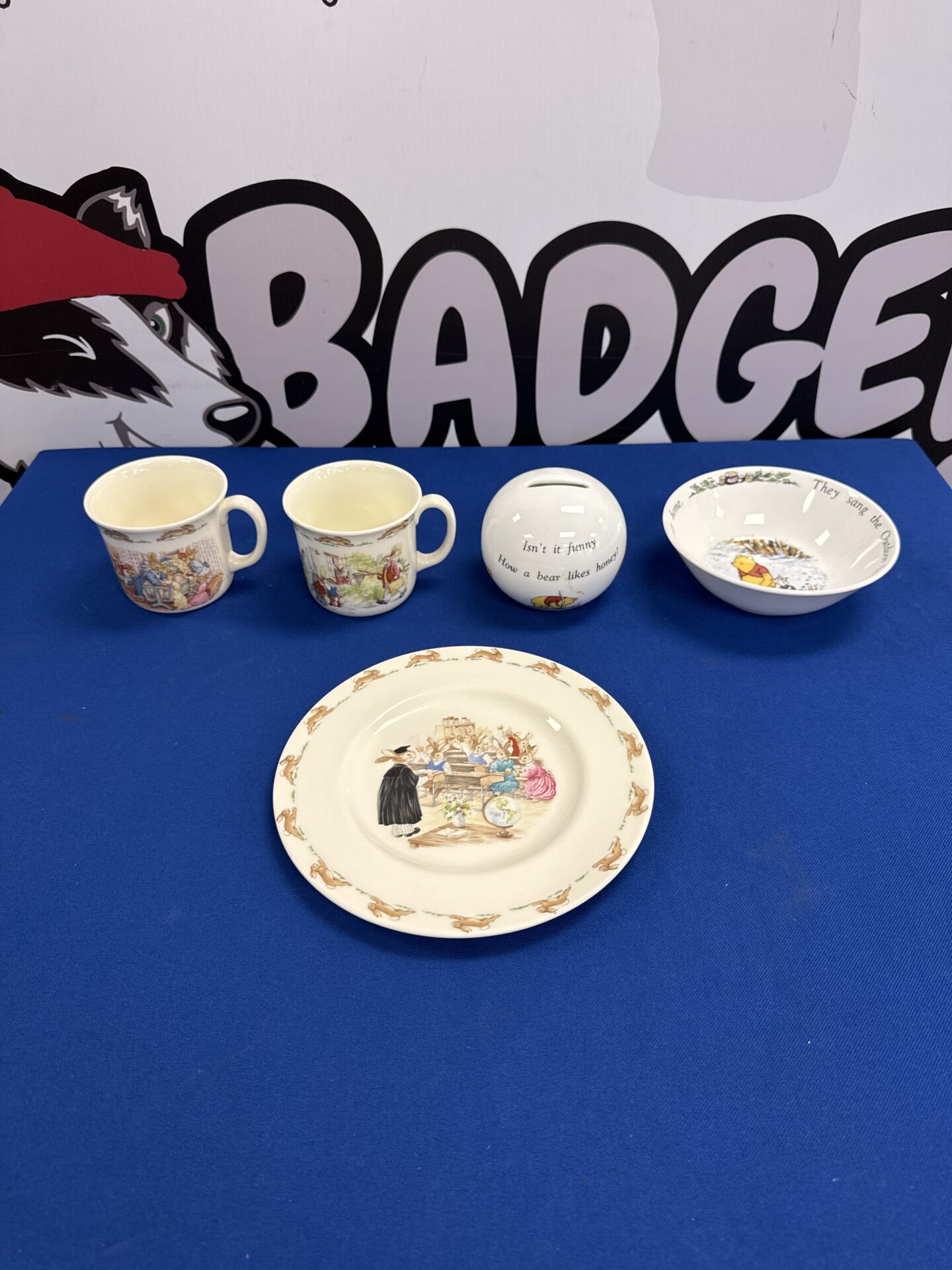 272 Five children’s nursery themed china items inc bunnykins & royal doulton