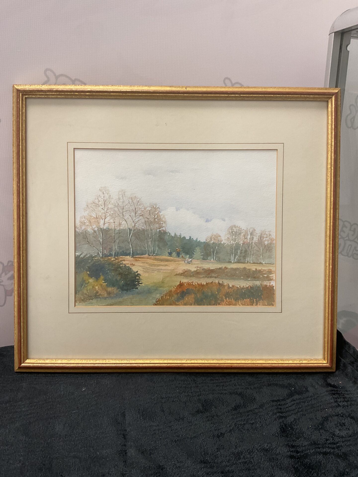 721 Original framed watercolour of golfing scene