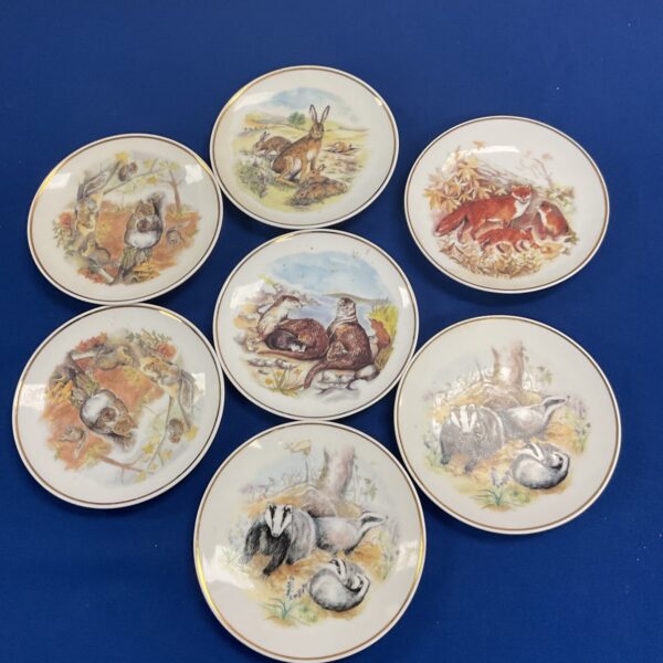 Set of seven vintage Wildlife of Britain plates.