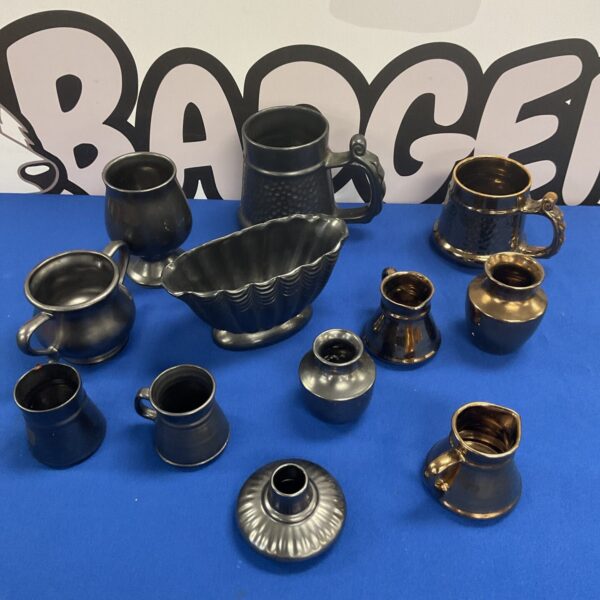 Vintage Prinknash Pottery collection of ceramic vessels and jugs.