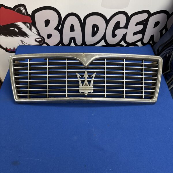Vintage Maserati front grille for classic car restoration.