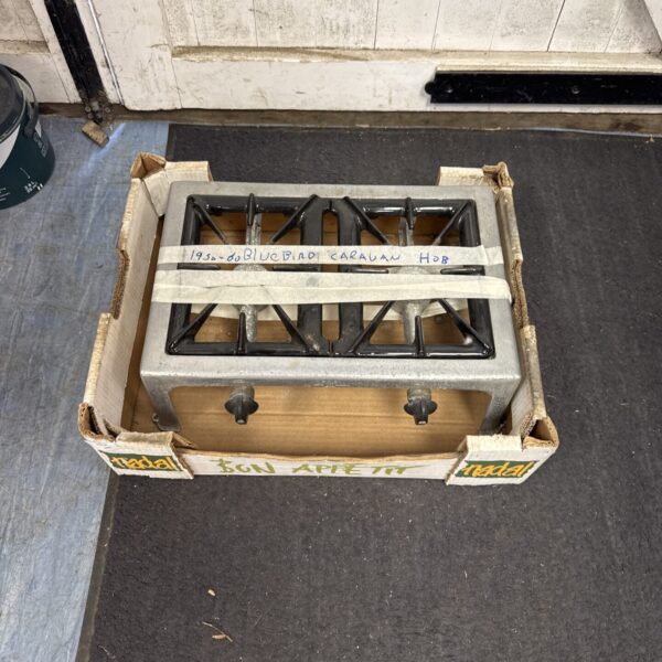 Vintage Bluebird caravan hob with single burner.