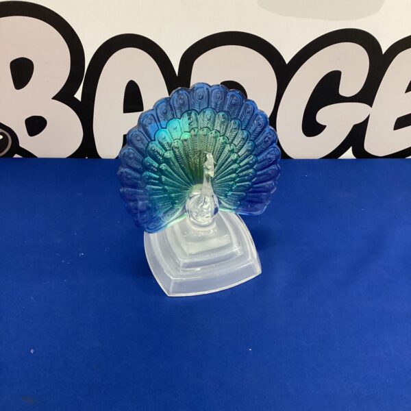 Stunning vintage French crystal peacock figurine for collectors.