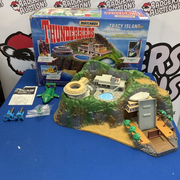 Vintage boxed Matchbox Thunderbirds Tracy Island electronic playset.