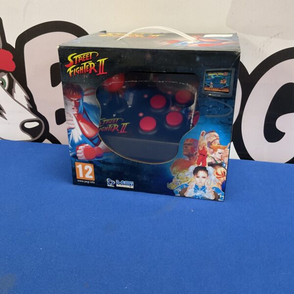 Boxed MSI Street Fighter II arcade fight stick for retro gaming.